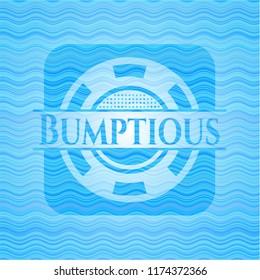 Bumptious water wave badge background.