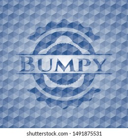 Bumpy blue polygonal emblem. Vector Illustration. Detailed.