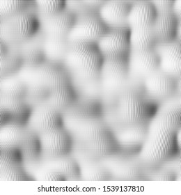 Bumpy surface like hills or electron microscopic image of atoms or moon surface or monochrome smooth mounds.  Coded seamless repeat vector pattern swatch.  Generative Art.