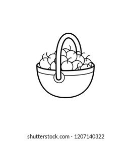 Bun with apples icon. Simple outline vector of autumn set for UI and UX, website or mobile application