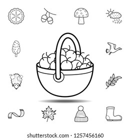Bun with apples icon. Simple outline vector element of Autumn icons set for UI and UX, website or mobile application