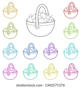Bun with apples multi color icon. Simple thin line, outline vector of Autumn icons for UI and UX, website or mobile application