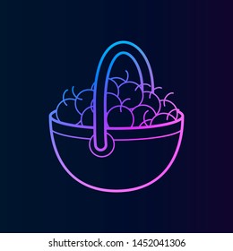 Bun with apples nolan icon. Simple thin line, outline illustration of Autumn icons for UI and UX, website or mobile application