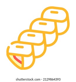 bun baked food color icon vector. bun baked food sign. isolated symbol illustration