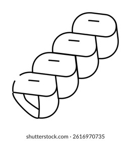 bun baked food line icon vector. bun baked food sign. isolated contour symbol black illustration