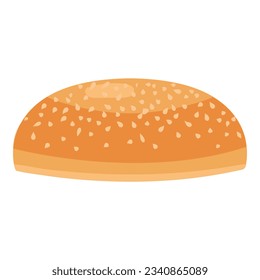 Icono de la panadería de bollos vectores de dibujos animados. Hamburguesa de carne. Bacon estadounidense