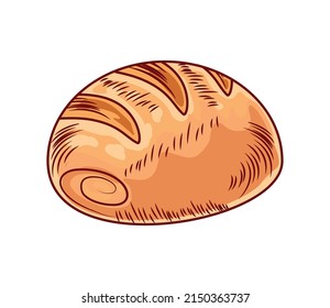 bun bread icon flat isolated