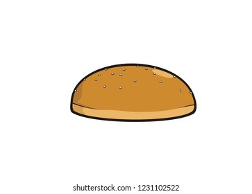 bun bread with sesame seed topping