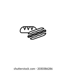 Bun burger food icon vector