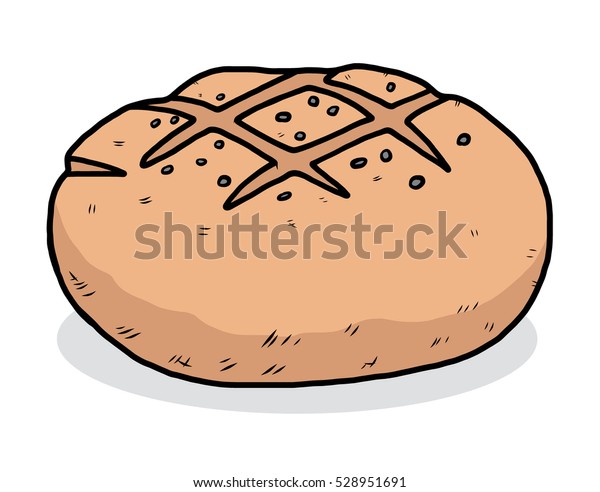 Bun Cartoon Vector Illustration Hand Drawn Stock Vector (Royalty Free