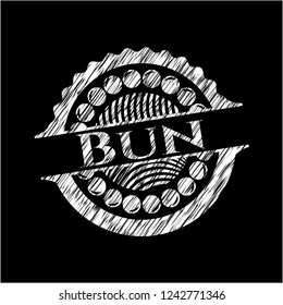 Bun chalk emblem written on a blackboard