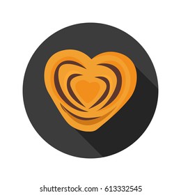 Bun with chocolate color flat icon for web and mobile design