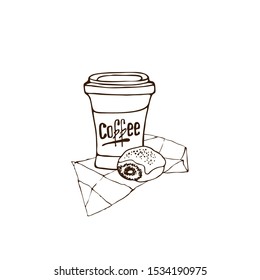 bun coffee Cup vector illustration