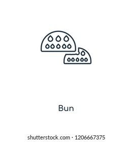 Bun concept line icon. Linear Bun concept outline symbol design. This simple element illustration can be used for web and mobile UI/UX.