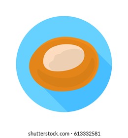Bun with cottage cheese color flat icon for web and mobile design