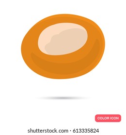 Bun with cottage cheese color flat icon for web and mobile design