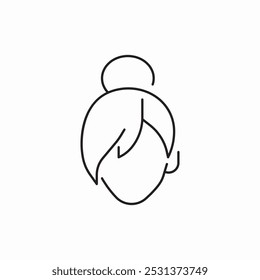 bun hair icon sign vector