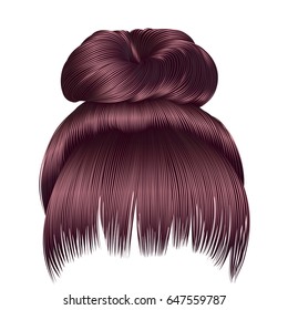 bun hairs with fringe copper pink colors .