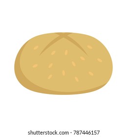 Bun icon. Flat illustration of bun vector icon isolated on white background
