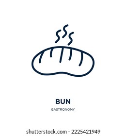 bun icon from gastronomy collection. Thin linear bun, food, meal outline icon isolated on white background. Line vector bun sign, symbol for web and mobile