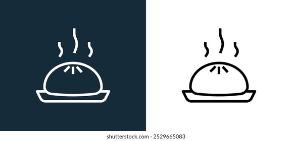 bun icon isolated on white and black colors. bun outline linear vector icon from bakery collection for mobile apps, web and ui.