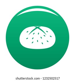 Bun icon. Simple illustration of bun vector icon for any design green