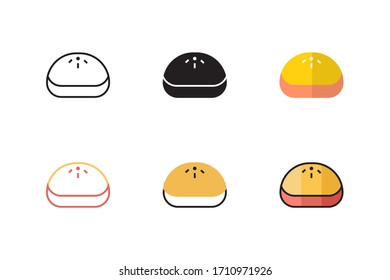bun icon vector illustration with different style design. isolated on white background