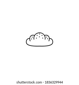 Bun icon.Thanksgiving-Symbol. Einfach, flach, umrissen, schwarz.