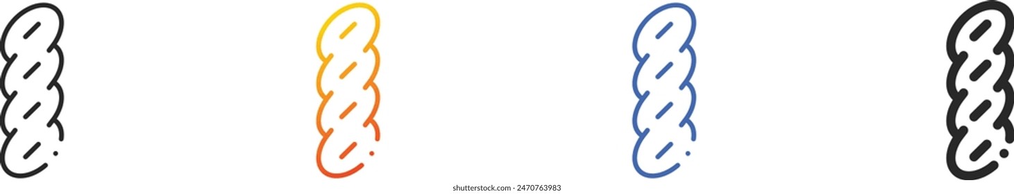 bun icon.Thin Linear, Gradient, Blue Stroke and bold Style Design Isolated On White Background