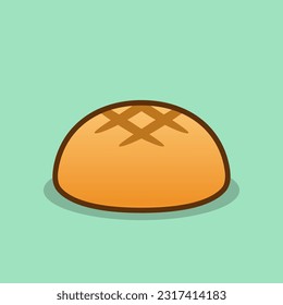 Bun Illustration Vector Design, bread Icon Suitable For Template, Poster, Social Media and Others.