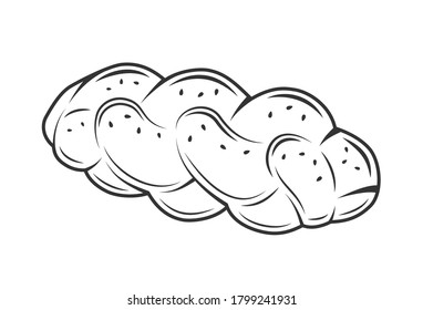 Bun isolated on white background. Bakery design elements. Vector illustration