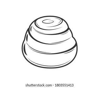 Bun isolated on white background. Bakery design elements. Vector illustration
