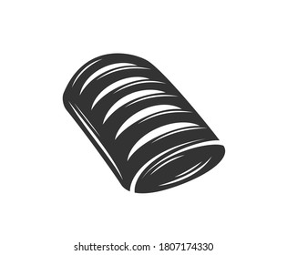 Bun isolated on white background. Bakery design elements. Vector illustration