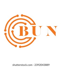 BUN letter design. BUN letter technology logo design on white background. BUN Monogram logo design for entrepreneur and business