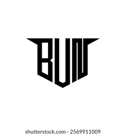 BUN letter logo design with white background in illustrator, vector logo modern alphabet font overlap style, calligraphy designs for logo, Poster, Invitation, etc.