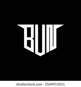 BUN letter logo design with white background in illustrator, vector logo modern alphabet font overlap style, calligraphy designs for logo, Poster, Invitation, etc.