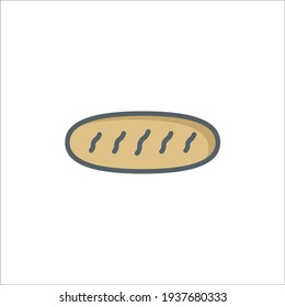 Bun Line Icon Isolated On White Background