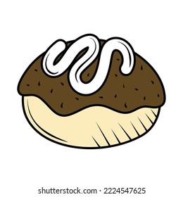 bun meat and bread minimalist icon