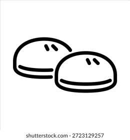 Icono de contorno de pan. Ilustración de línea negra de pan.