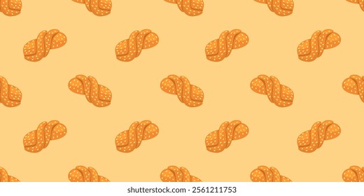 bun pattern background. Bread pattern background. seamless pattern of bread. bakery theme pattern. 
