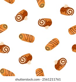 bun pattern background. Bread pattern background. seamless pattern of bread. bakery theme pattern. 

