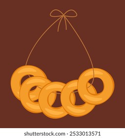 Brötchencreme Backen Backwaren Brot isoliertes Konzept. Grafik-Design-Illustration mit Vektorgrafik-Flachbildschirm