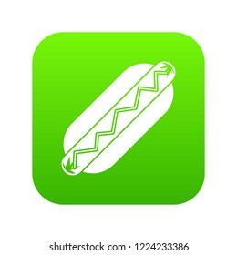 Bun and sausage icon digital green for any design isolated on white vector illustration