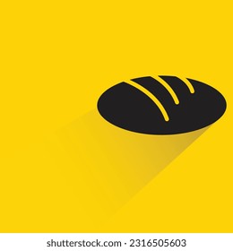 bun with shadow on yellow background
