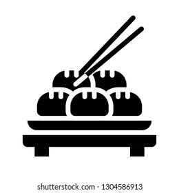 Bun vector, Chinese lunar new year line design icon