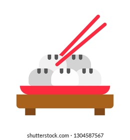 Bun vector, Chinese lunar new year flat design icon