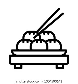 Bun vector, Chinese lunar new year line design icon