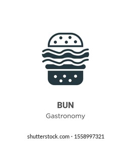 Bun vector icon on white background. Flat vector bun icon symbol sign from modern gastronomy collection for mobile concept and web apps design.