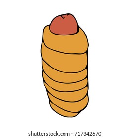 Bun vector illustration. Bakery products. Doodle style. Design icon, print, logo, poster, symbol, decor, textile, paper