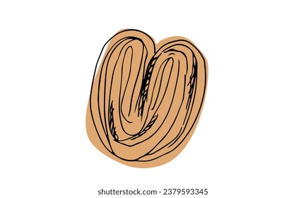 Bun Vektorgrafik , Skizze handgezeichnet doodle Illustration , Straßenkartenskizze einzeln auf weißem Hintergrund für verschiedene Design-Anwendungen wie Werbung für Bäckerei, Kochbuch , Packung